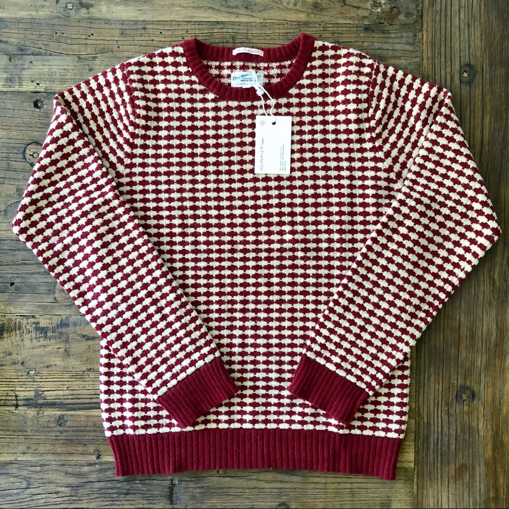 GANT Rugger - Burgundy ‘The Tuck Stitch’ Sweater